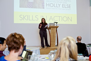 Holly Else sharing the best ways to work with the media (Image by Lindsay Perth)